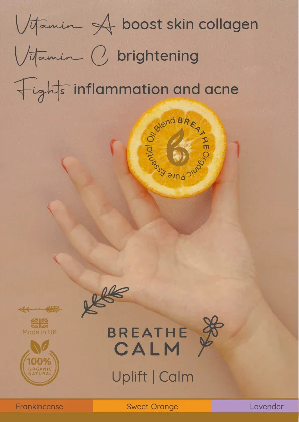 Breathe Calm – Stress Relief &amp; Uplift Blend with Sweet Orange, Lavender &amp; Frankincense