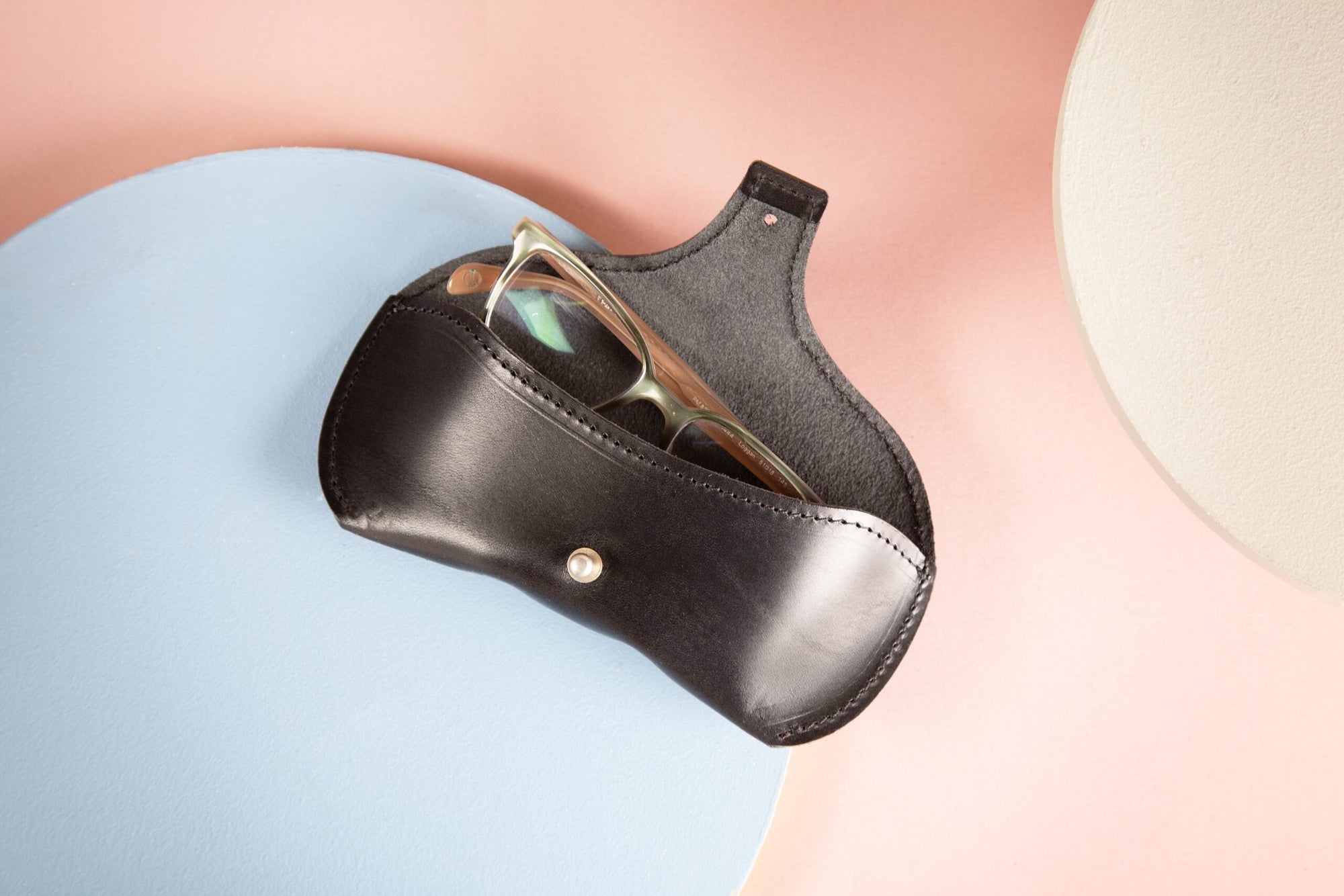 Black Leather Glasses Case