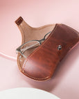 Moss Leather Glasses Case