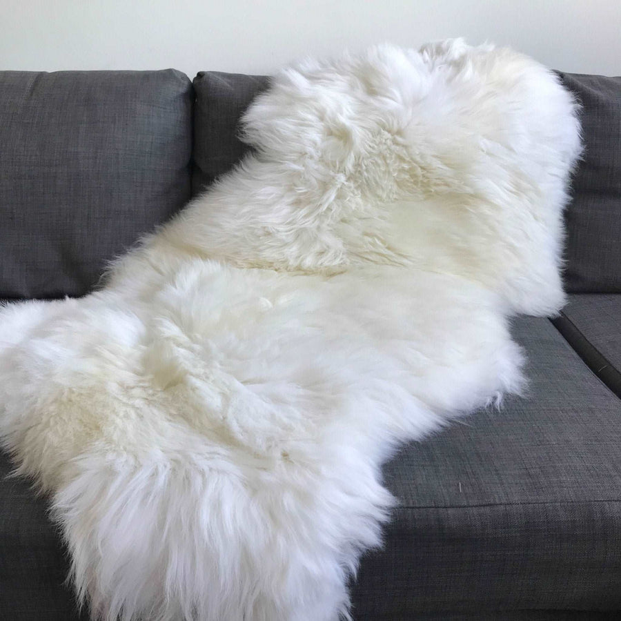British White Sheepskin Rug 100% Natural & Sustainable | Extra Large