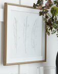 White Feather Wall Art with Champagne Frame