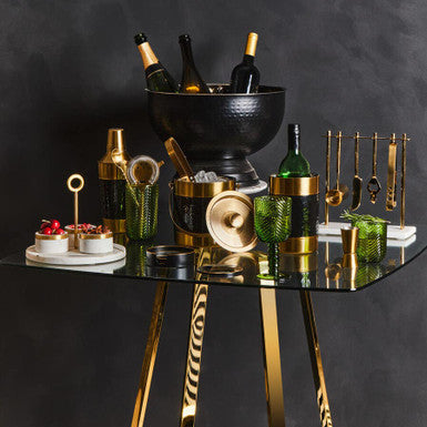 Gifts from independent brands at Brix + Bailey, including barware and glassware.