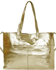 Gold Horizontal Metallic Leather Tote Bag Brix and Bailey Ethical Tote Bag