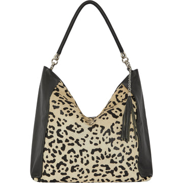 Ivory Animal Print Leather Shoulder Bag Brix and Bailey Ethical Leather Bag Brand