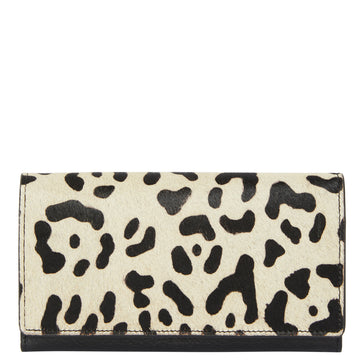 Ivory Animal Print Leather Multi Section Purse Brix and Bailey