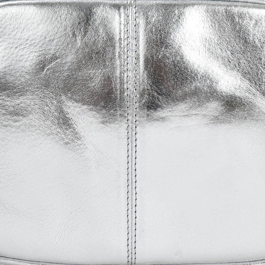 Silver Leather Multi Section Purse Brix and Bailey Ethical Bag Brand