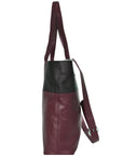 Burgundy Two Tone Horizontal Leather Tote Brix and Bailey