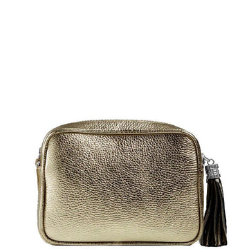 Bronze Leather Tassel Cross Body Camera Bag - Brix + Bailey