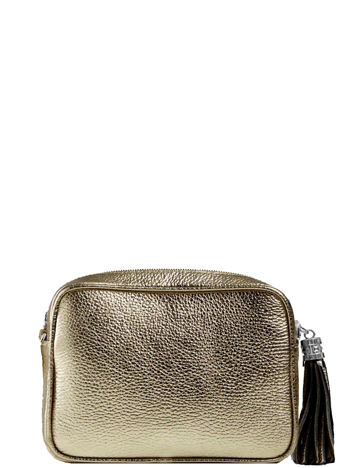 Bronze Leather Tassel Cross Body Camera Bag - Brix + Bailey
