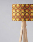 Brown and Orange Drum Lampshade, 1970s Retro Design Shade for Table, Floor or Ceiling Pendant Light