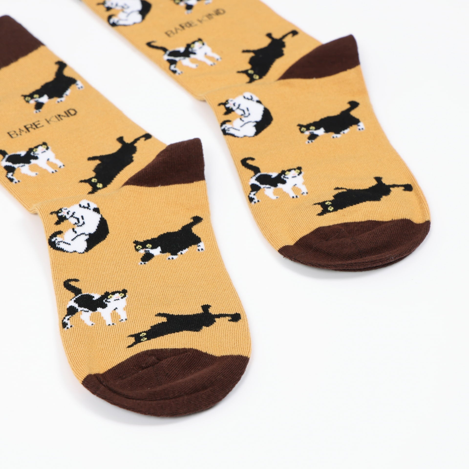 Brown Cat Bamboo Sock Pair Set