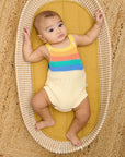 Rainbow Stripe Organic Knit Baby Romper