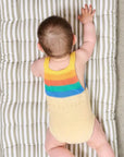 Rainbow Stripe Organic Knit Baby Romper