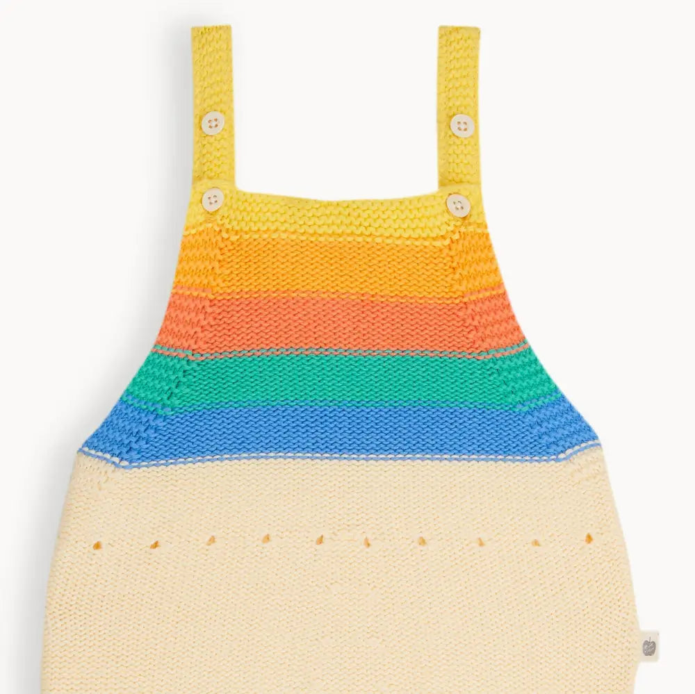 Rainbow Stripe Organic Knit Baby Romper