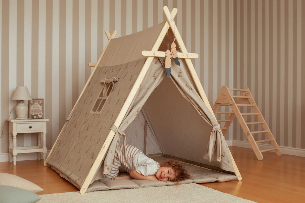 Bunny Play Tent & Play Mat | Indoor Teepee for Kids-0