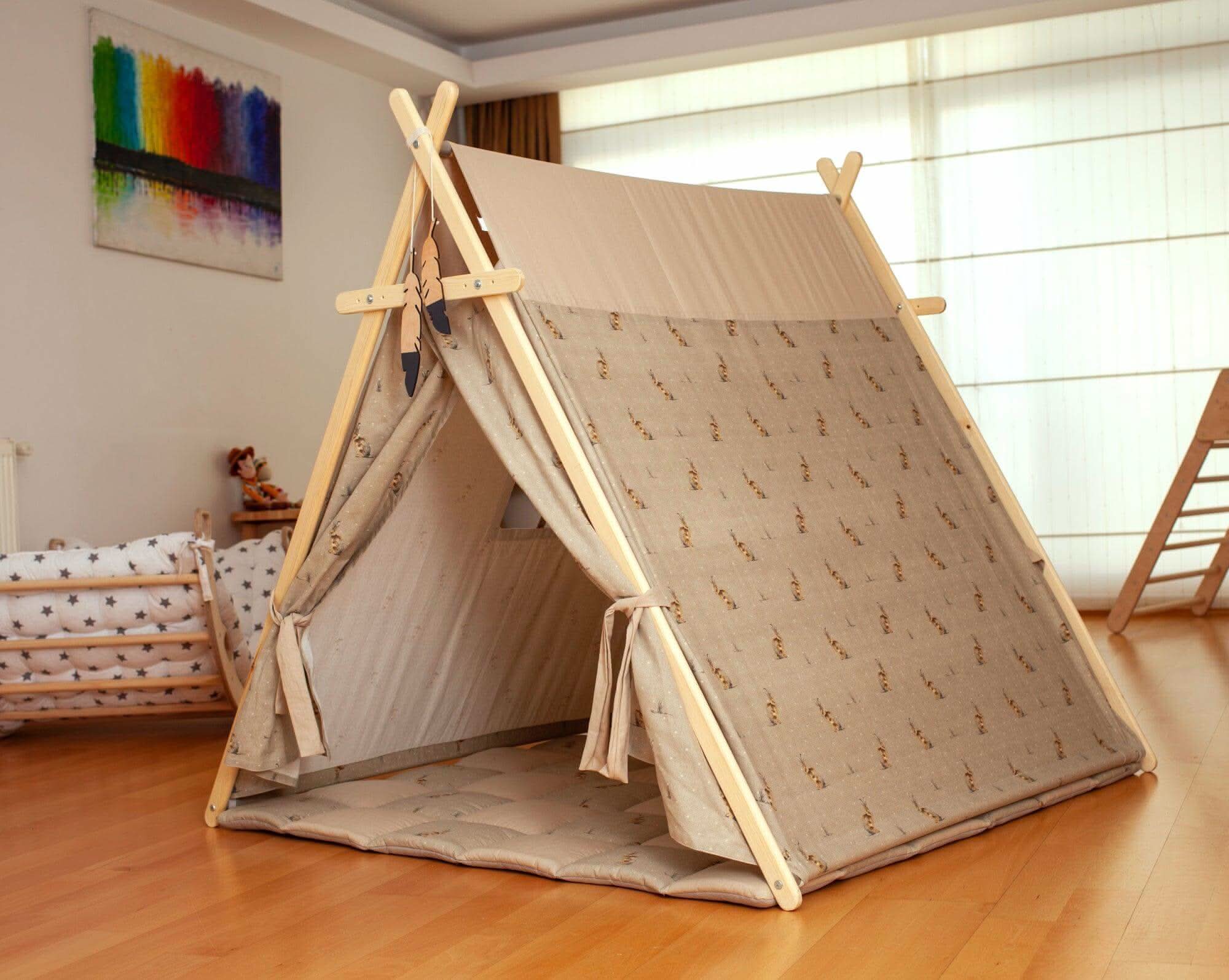 Bunny Play Tent &amp; Play Mat | Indoor Teepee for Kids-4