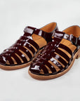 Handmade Leather Fisherman Sandals Burgundy