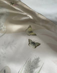 Cream and neutral Silk Pillowcase in hand painted 'Graceful' print, Standard size Oxford style Pillowcase