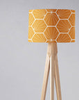 Butterscotch Yellow Drum Lampshade, Geometric Hexagon Shade for Table, Floor or Ceiling Pendant Light