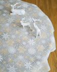 Winter Motif Round Tablecloth – Festive & Elegant Snowflake Design by Hortensias Home at www.brixbailey.com