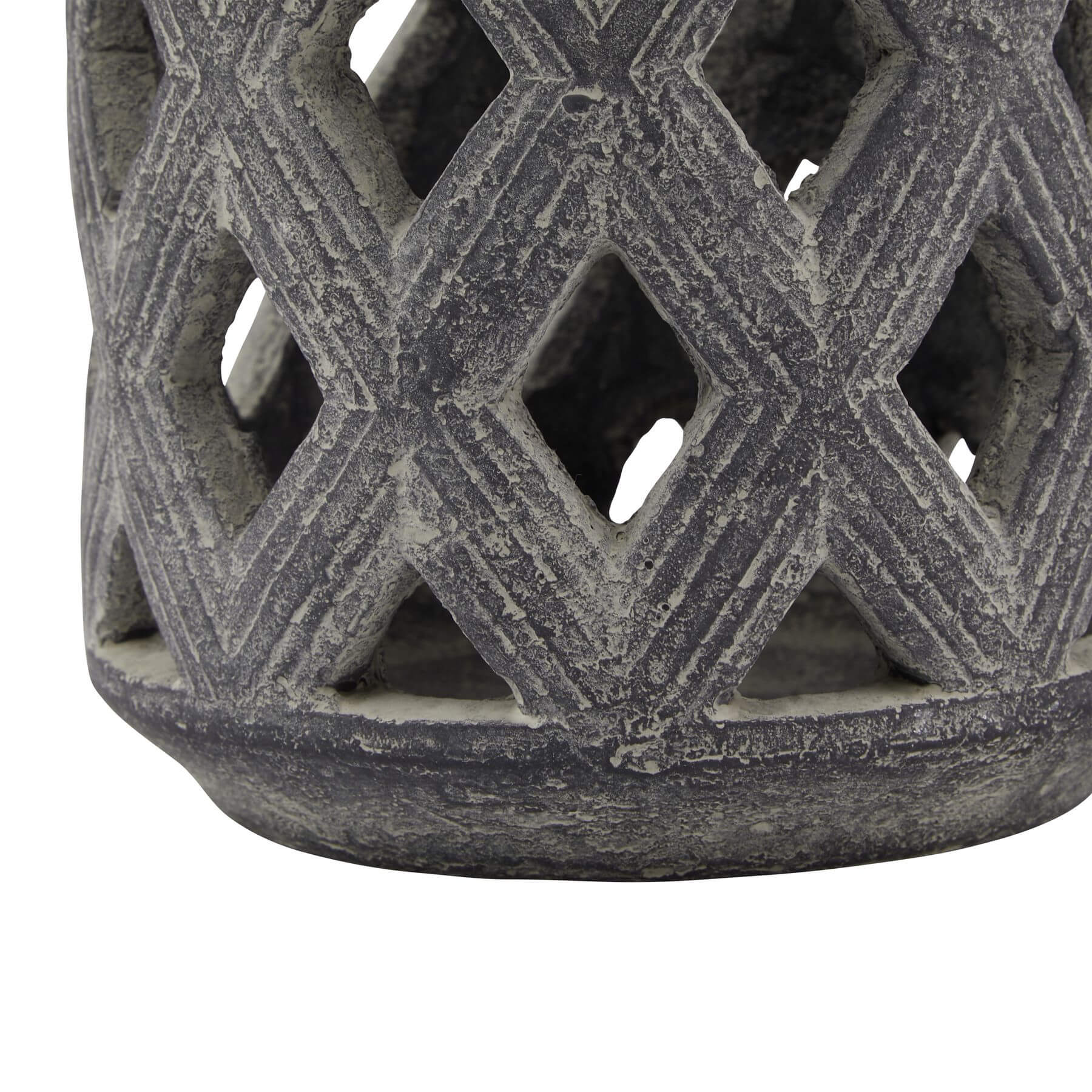 Grey Stone Lattice Candle Lantern