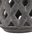 Grey Stone Lattice Candle Lantern