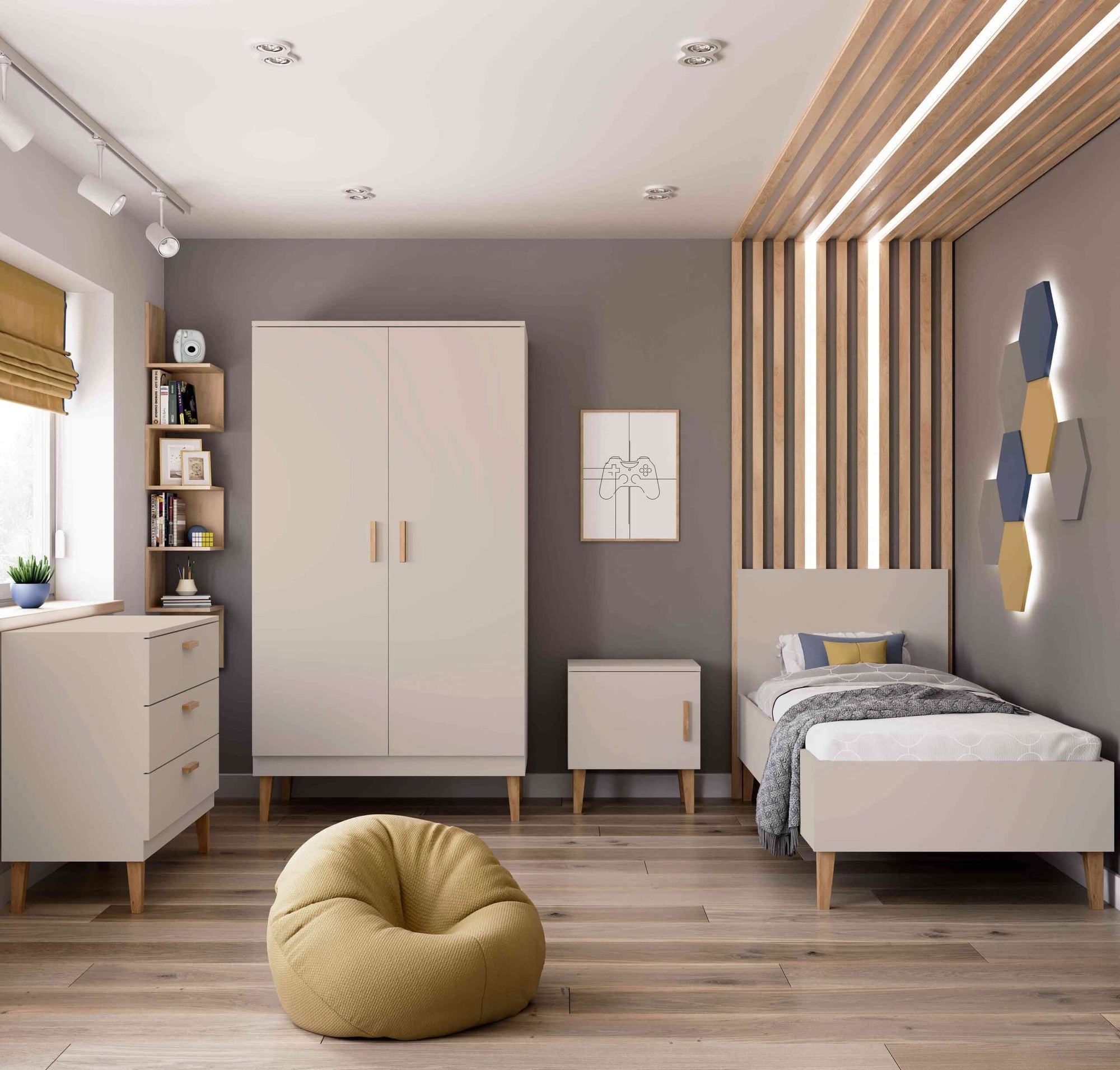 Bedside Table in Cashmere Finish