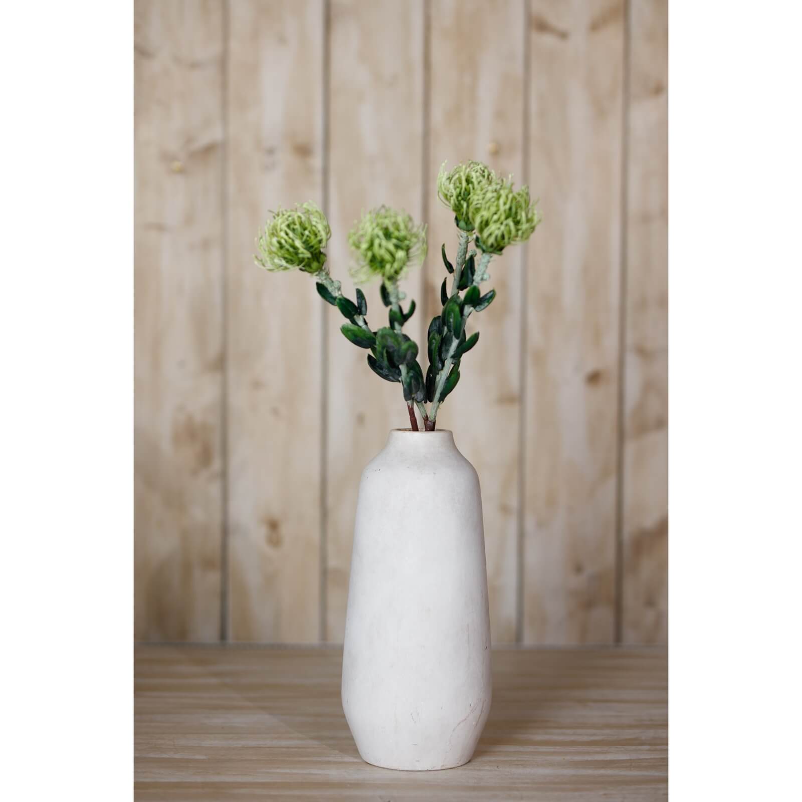 Green Pincushion Protea Faux Flower Stem