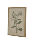Borage Linen Wall Art with Beaded Wooden Frame