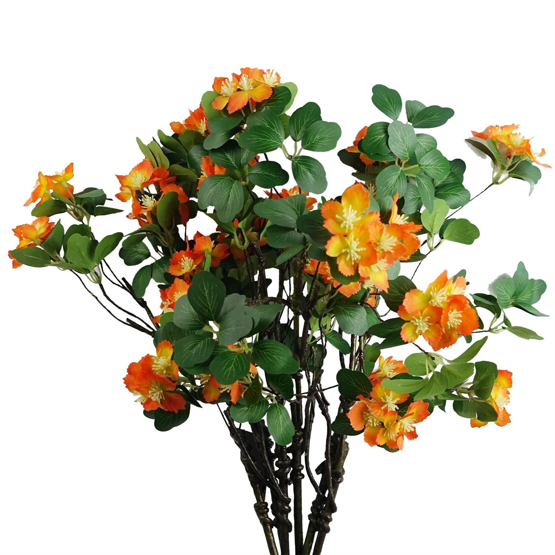 Pack of 6 x 60cm Flower Foliage Spray - Orange-0