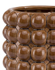Large Caramel Bubble Planter in Glazed Ceramic