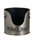 Rustic Pewter Log Bucket with Built In Match Holder