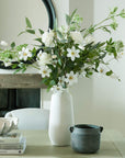 Large White Garden Rose Faux Stem
