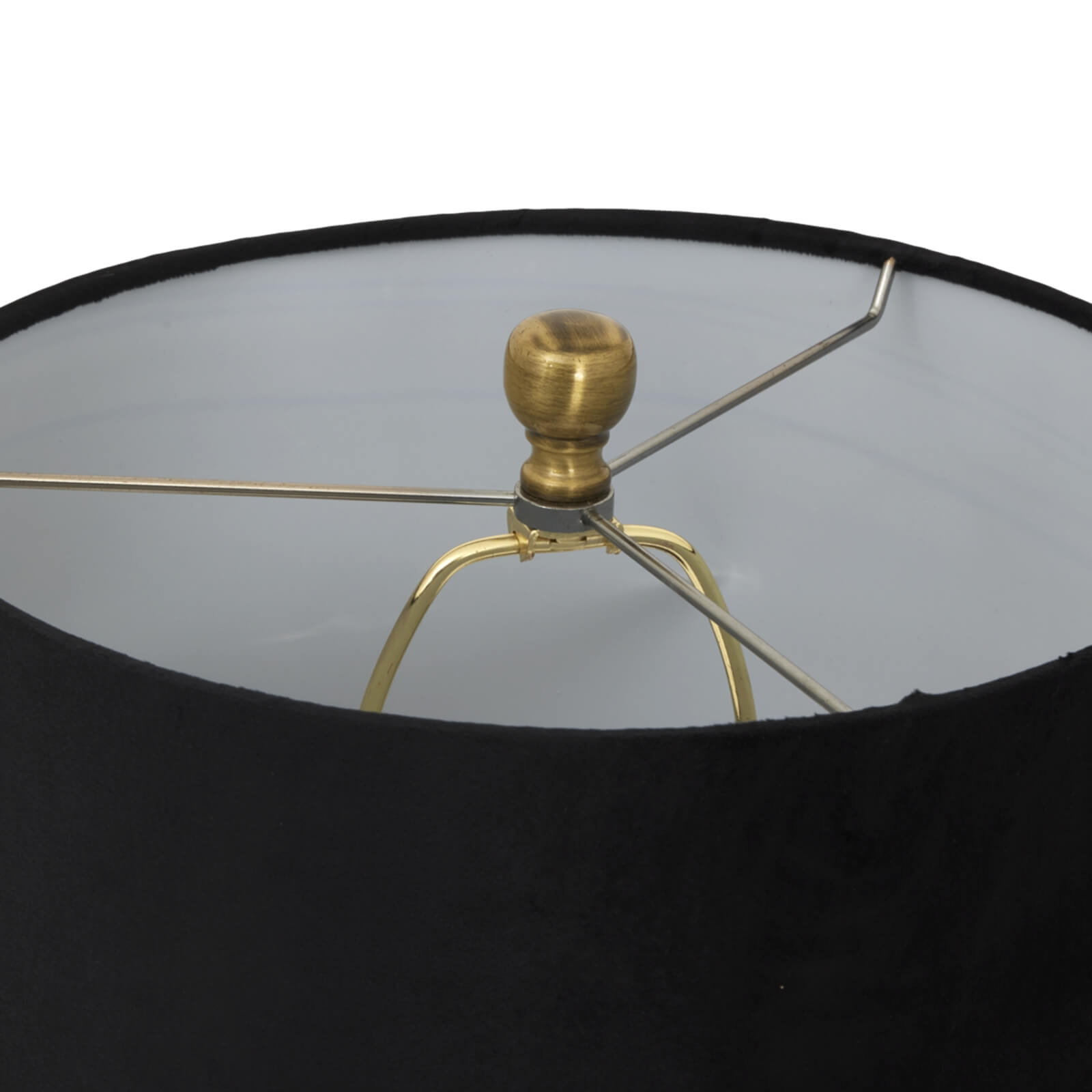 Elegant Luxton Ribbed Glass Lamp | Black Velvet Shade