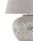 Ceramic Stone Table Lamp with Linen Shade