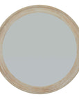 Vintage Round Mirror with Weathered Wood Frame 120cm