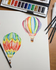 Watercolour Hot Air Balloons Personalised Children's Print