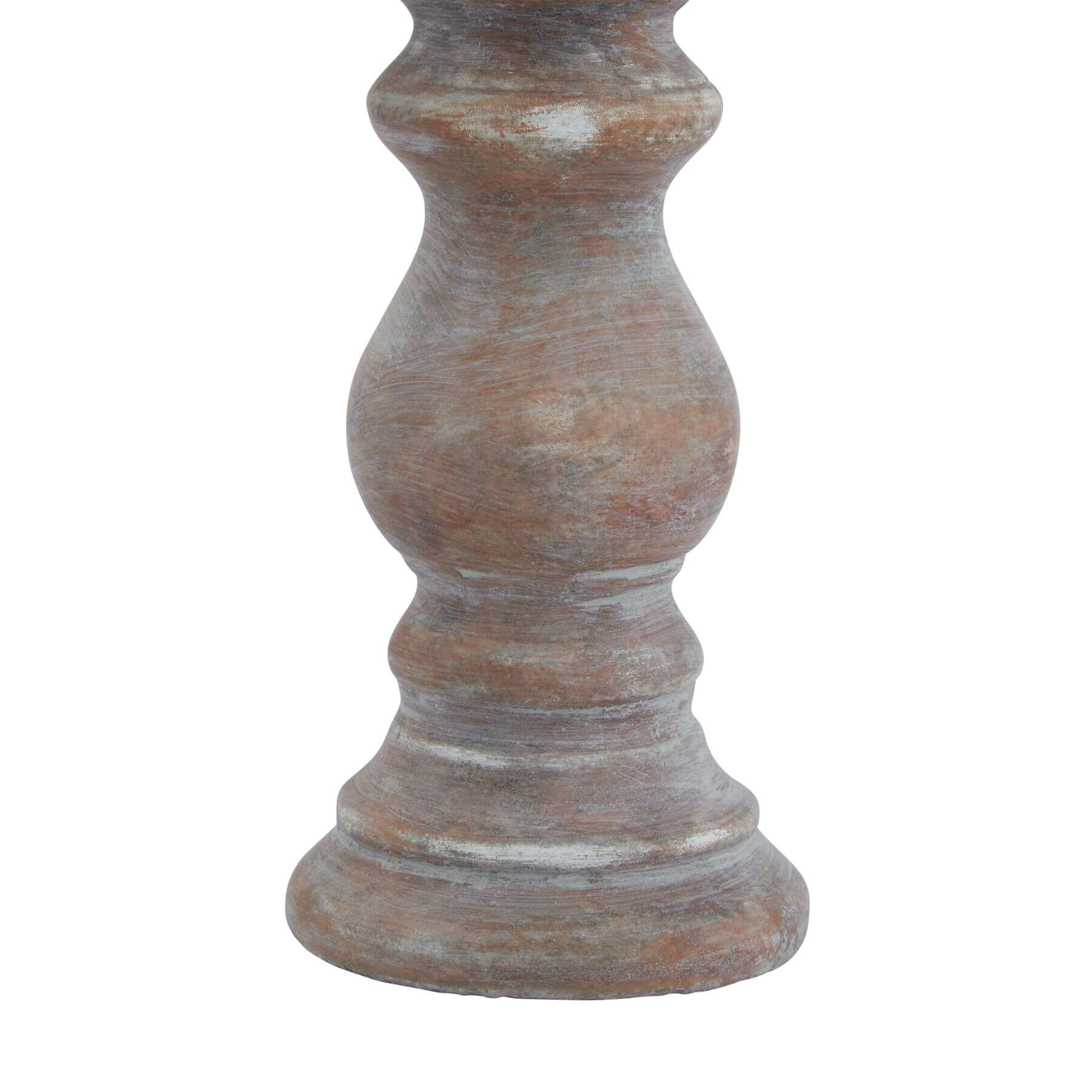 Small Brown Ceramic Column Candle Holder Mediterranean Style