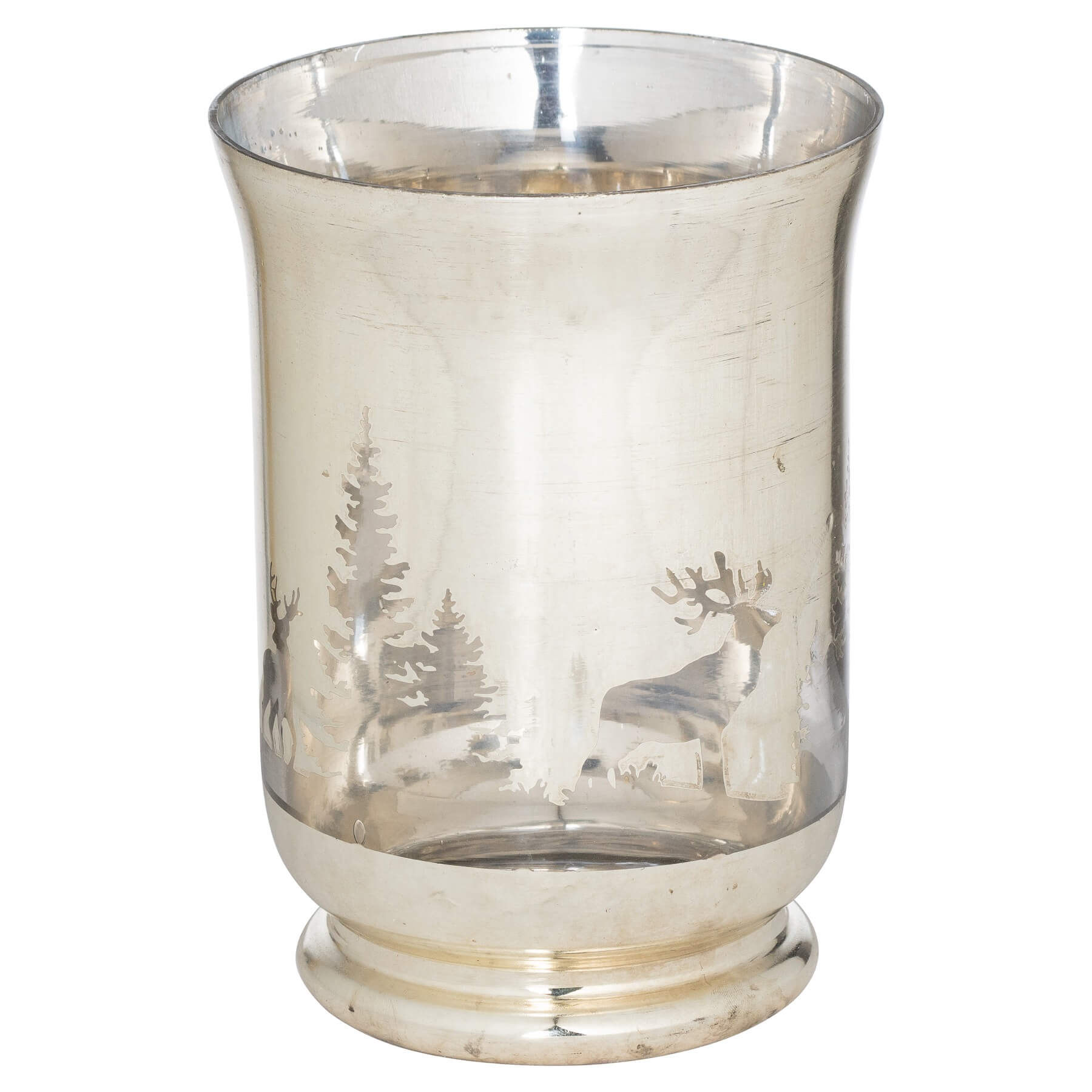 Noel Collection Silver Forest Candle Holder | Elegant Large Decor
