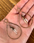 Quartz Earrings - Bronze Boho Hoops | Handmade by Blackbird & Sage