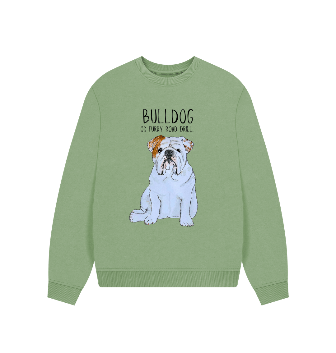 Bulldog Bliss: Furry Road Drill Oversized Sweatshirt for Fierce &amp; Cozy Style!
