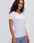 Round Neck Short Sleeve Active T-Shirt-5
