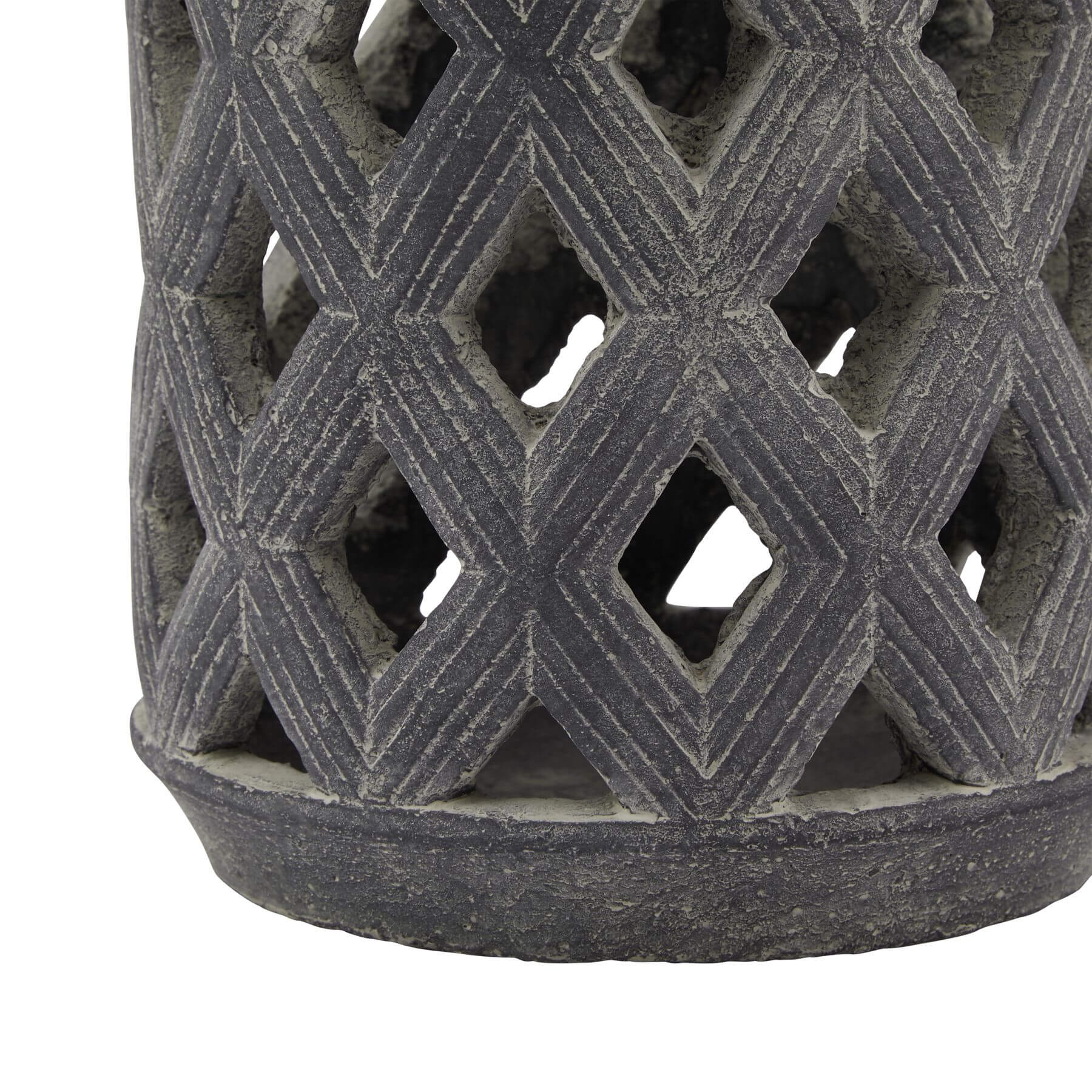 Large Grey Stone Lattice Lantern