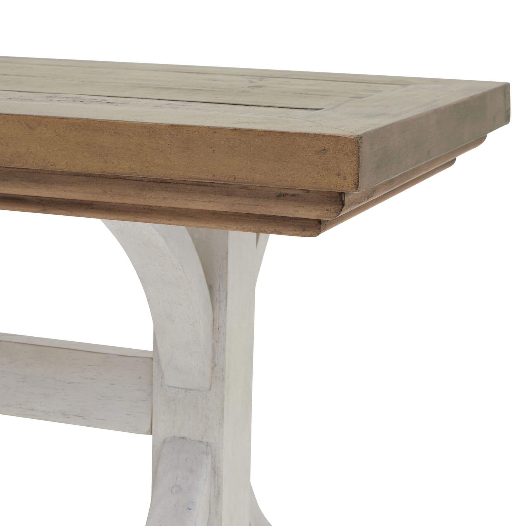 Rustic Dining Bench in Pine and White