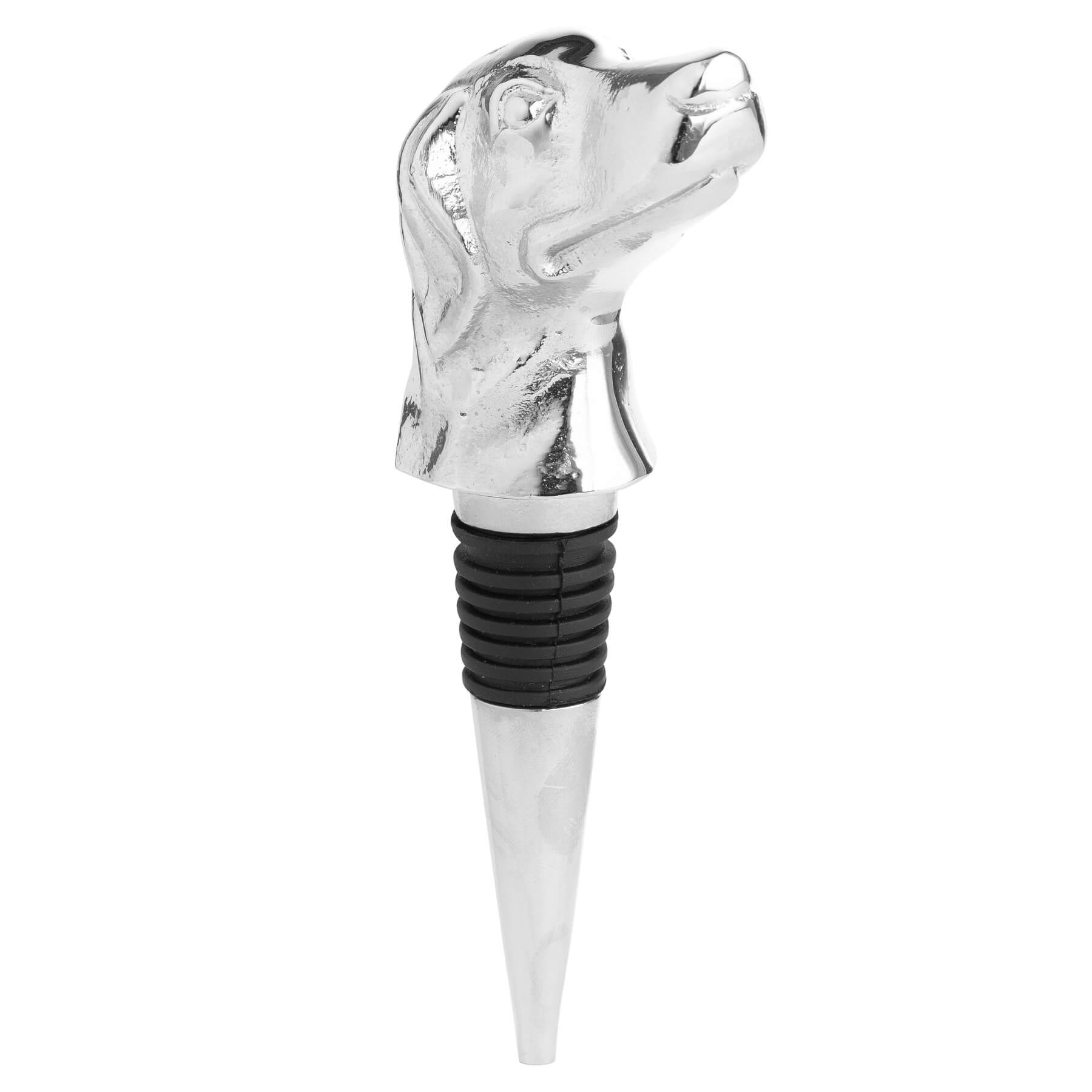 Silver Nickel Dog Wine Stopper | Elegant Pet Lover Gift