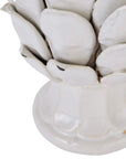 Large Ivory Ceramic Artichoke Ornament