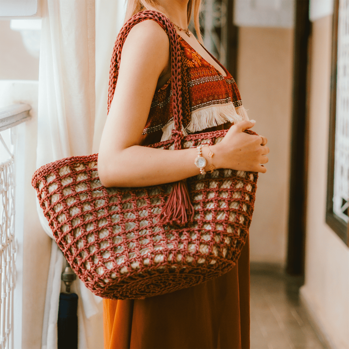 The Shopping Bag wicker &amp; fabric