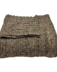 Mocha Cable Knit Alpaca Throw
