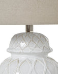 White Ceramic Ginger Jar Table Lamp