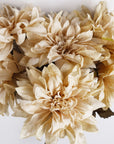 Pack of 6 x 55cm Dahlia Flower Stem - Dusty Cream-4